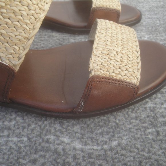 SOLD Cole Haan Sandals with two horizontal jute like straps size 8B - Picture 3 of 8